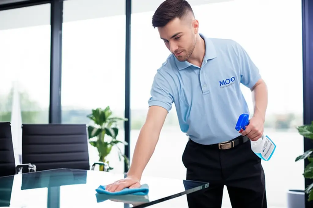 Agent de nettoyage professionnel dans le bureau