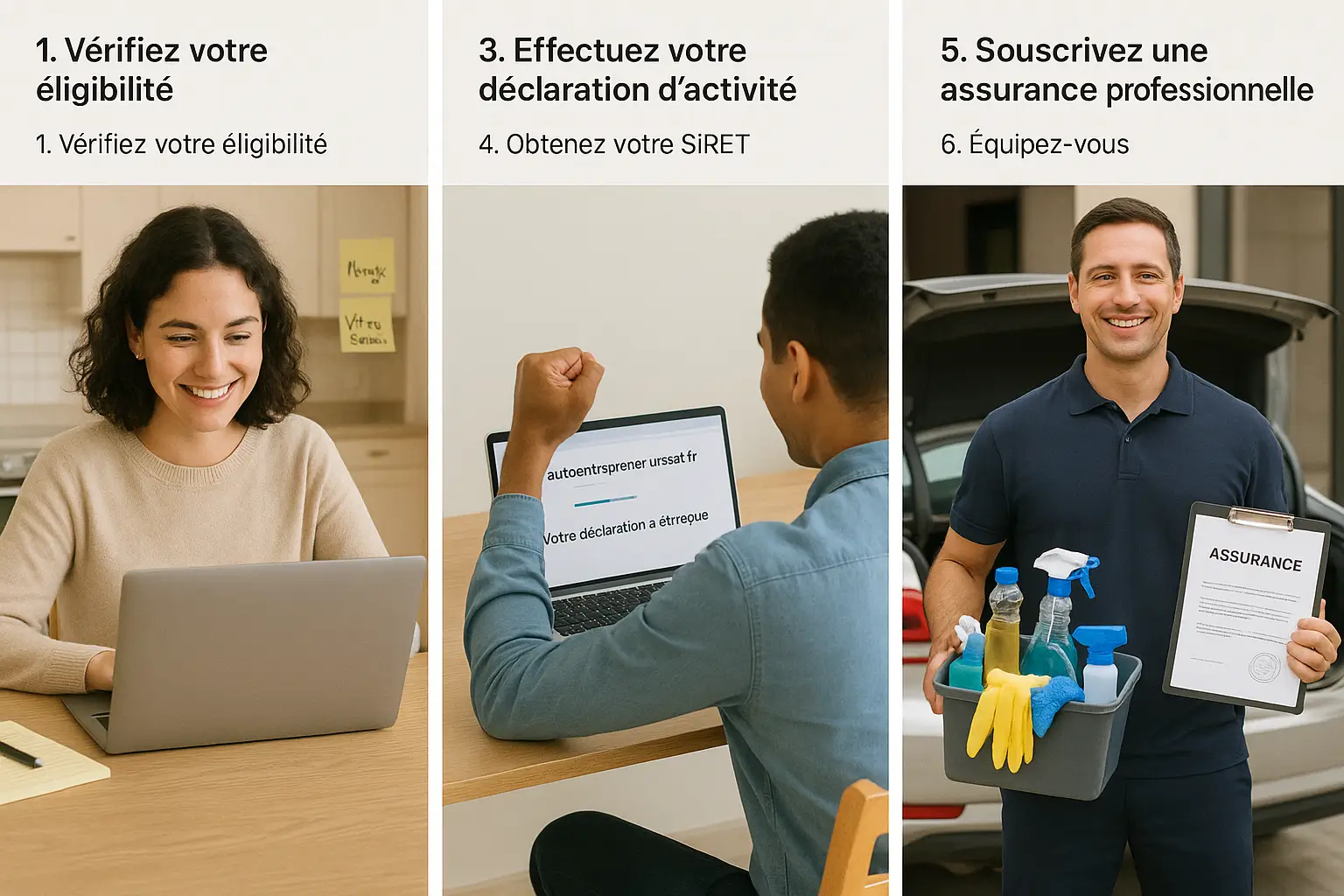 Étapes pour devenir auto-entrepreneur dans le nettoyage
