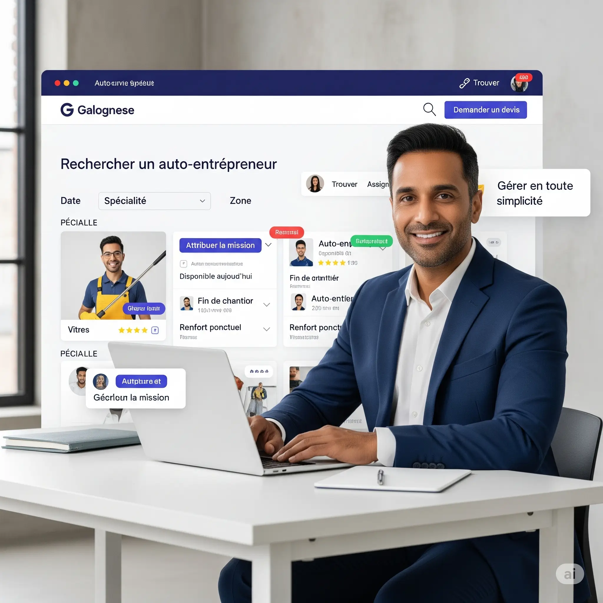 Professionnel du nettoyage en action